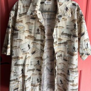 Pierre Cardin Fishing Print Cotton Shirt